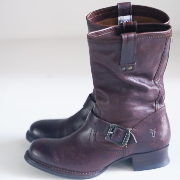 Frye Brown Leather Chestnut Classic Pull on Bootie - Picture 8 of 12